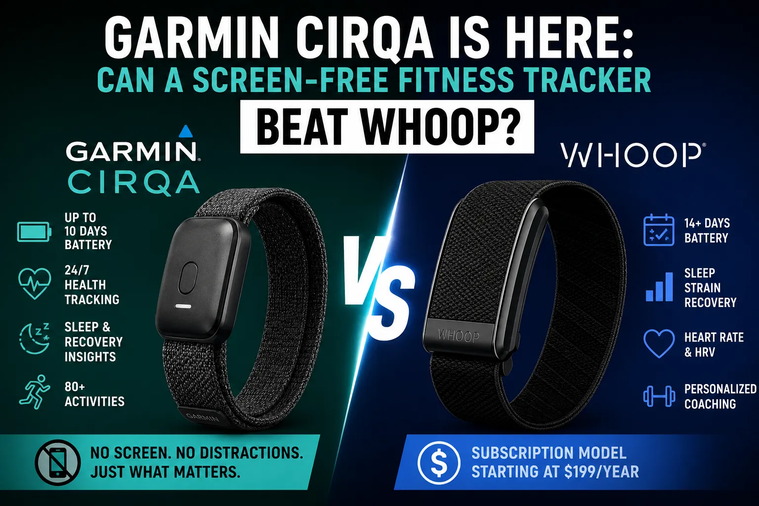 Garmin CIRQA Is Here: Can a Screen-Free Fitness Tracker Beat Whoop?