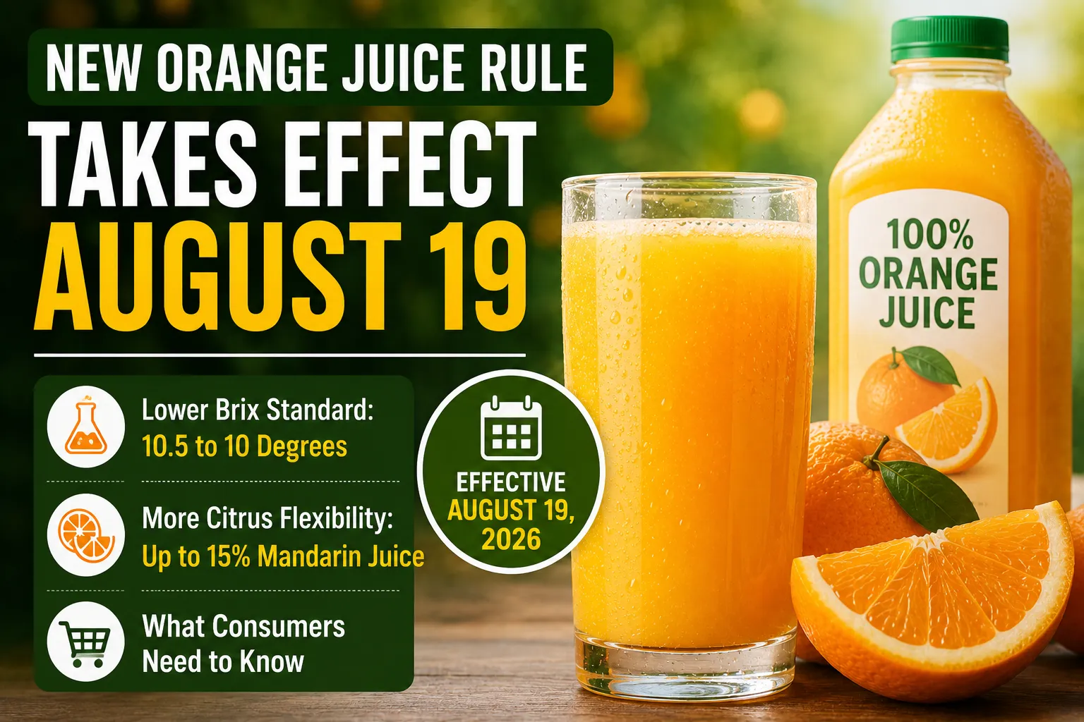 New Orange Juice Rule Takes Effect August 19: What Consumers Need to Know