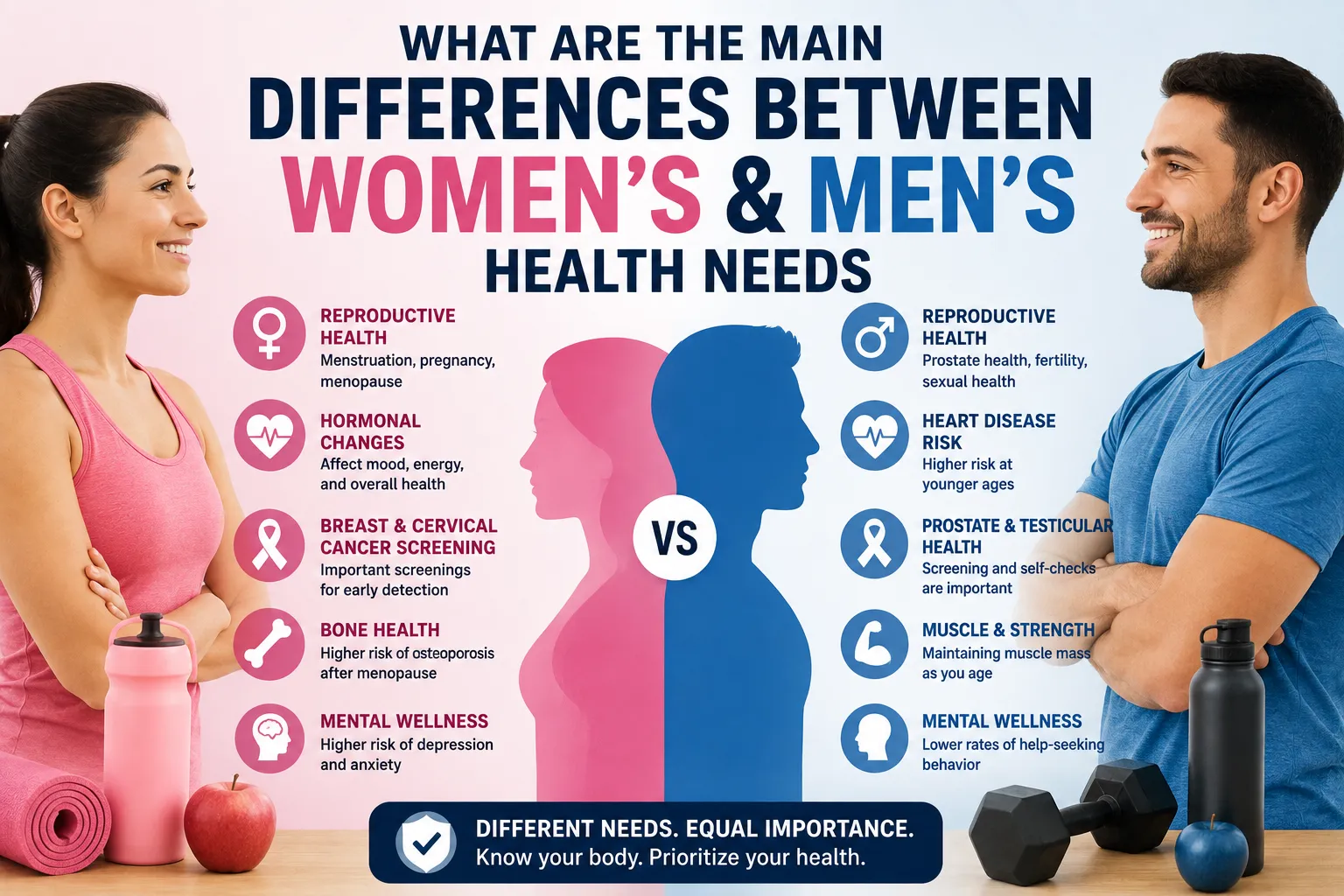 What Are the Main Differences Between Women's and Men's Health Needs?